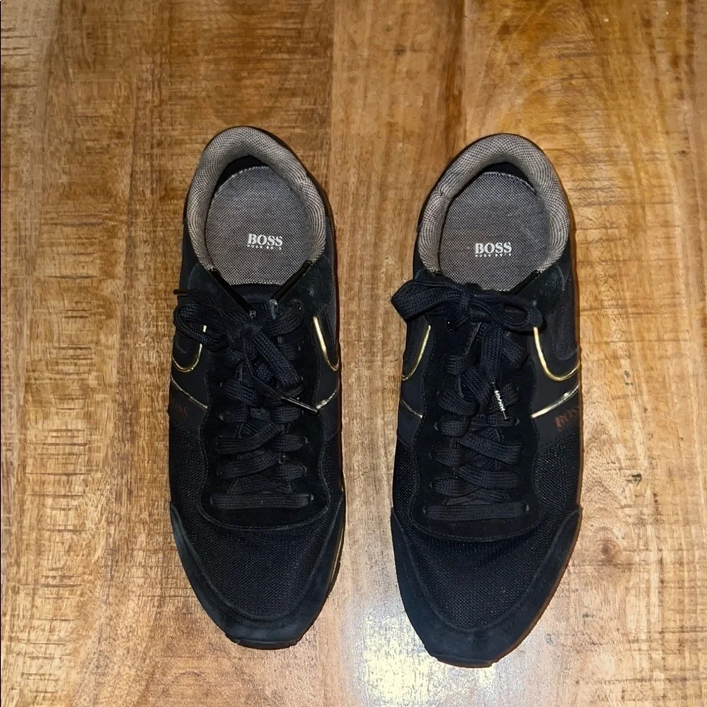 Boss Black and Gold Sneakers Minimalist Design